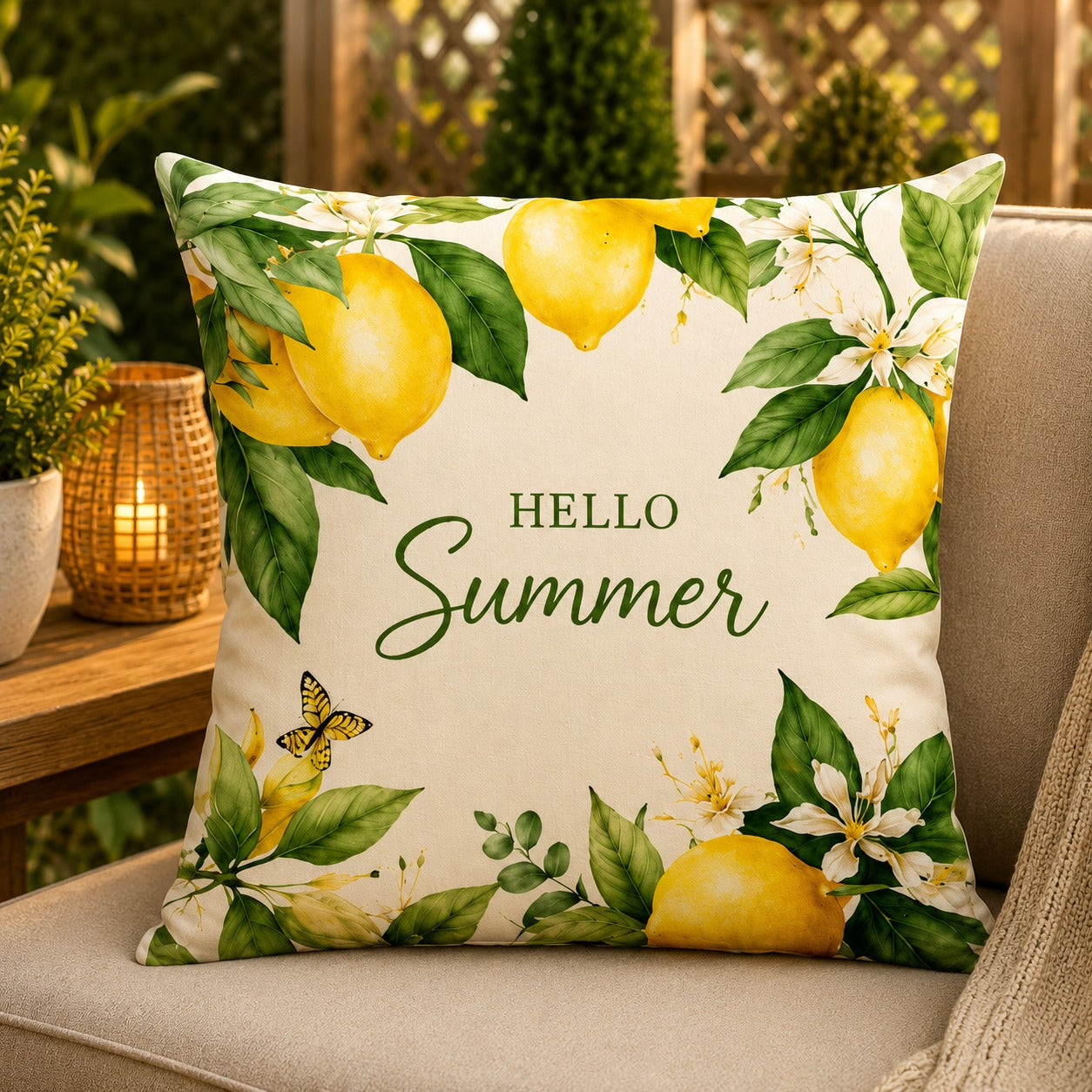 Housse de coussin Citron