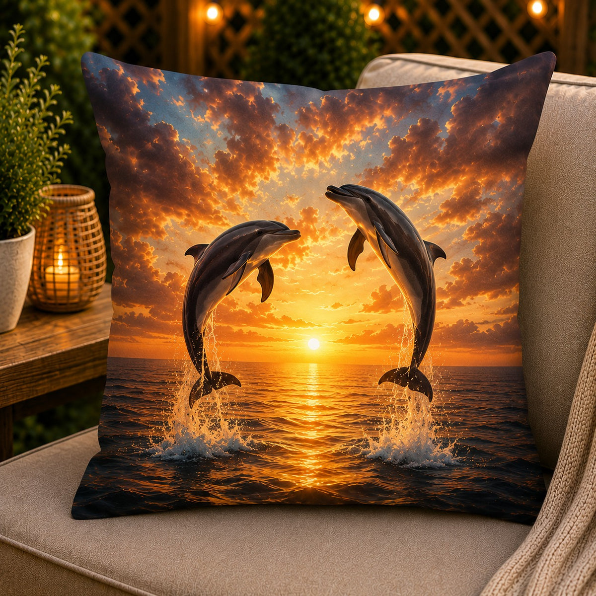 Housse de coussin Dauphin