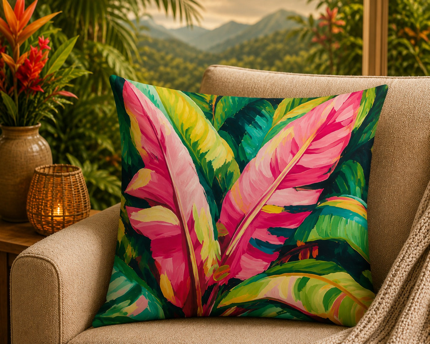 Housse de coussin Feuilles