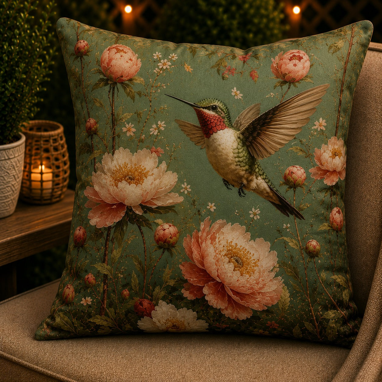 Housse de coussin Colibri