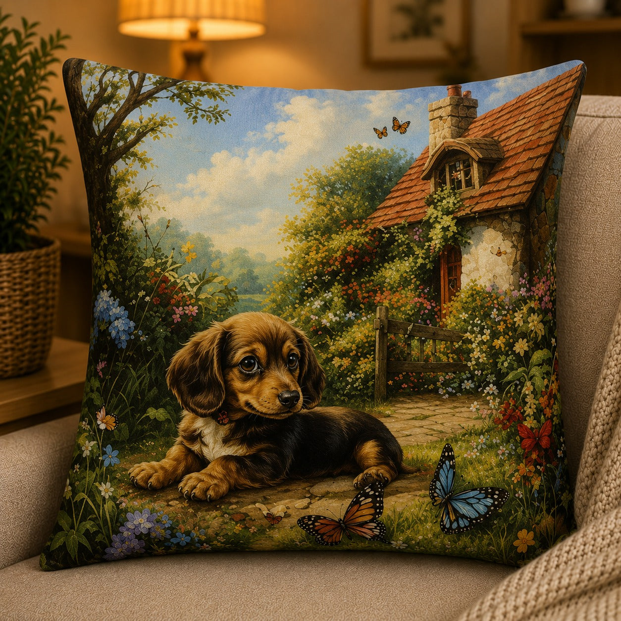 Housse de coussin Chien