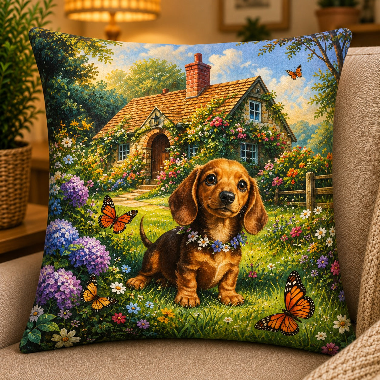 Housse de coussin Chien