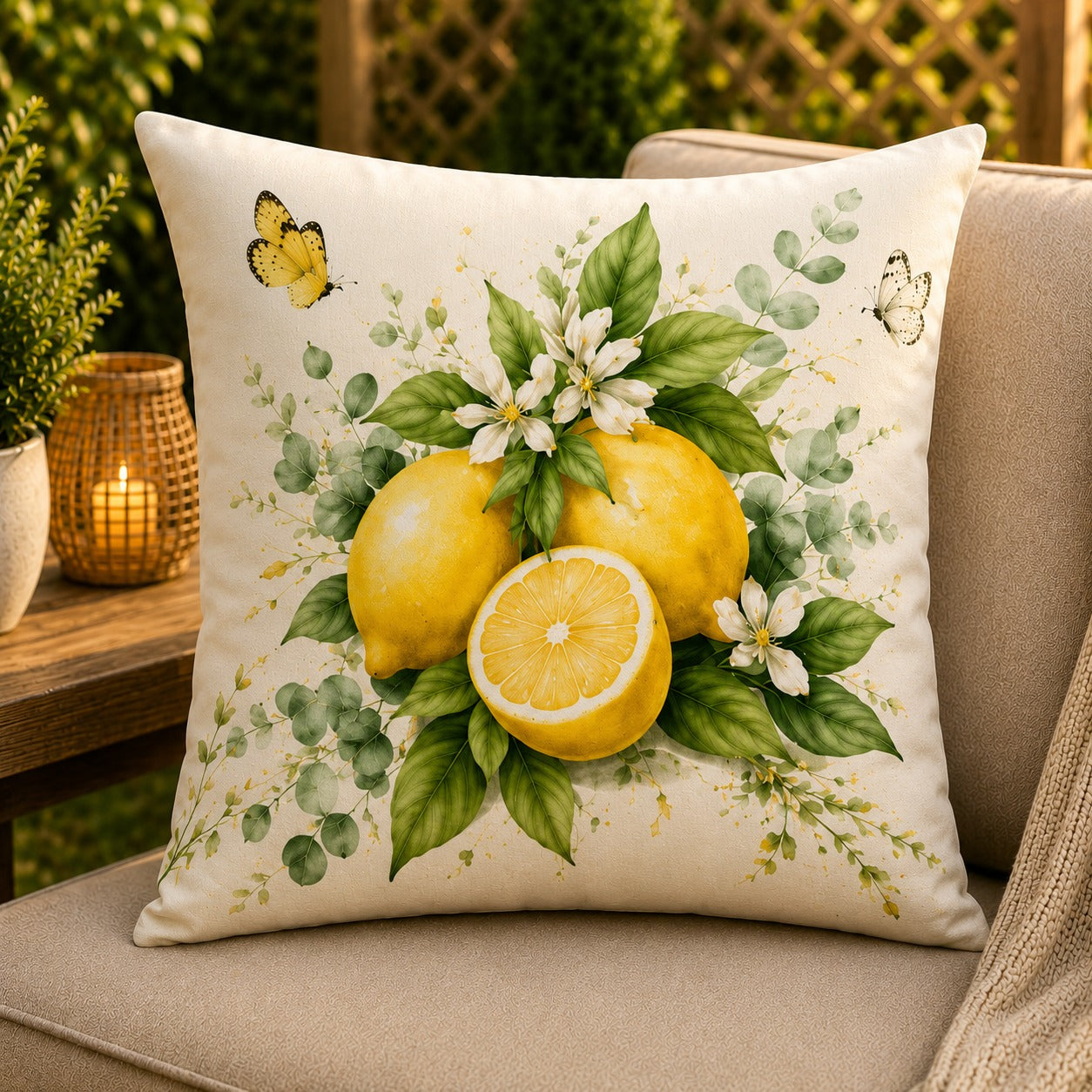 Housse de coussin Citron