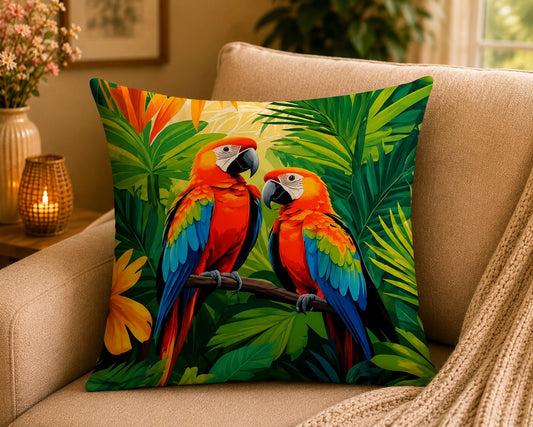 Housse de coussin Perroquet