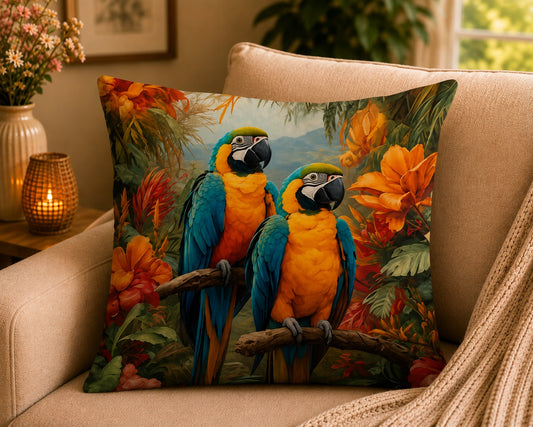 Housse de coussin Perroquet