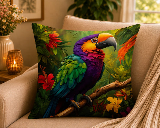 Housse de coussin Perroquet