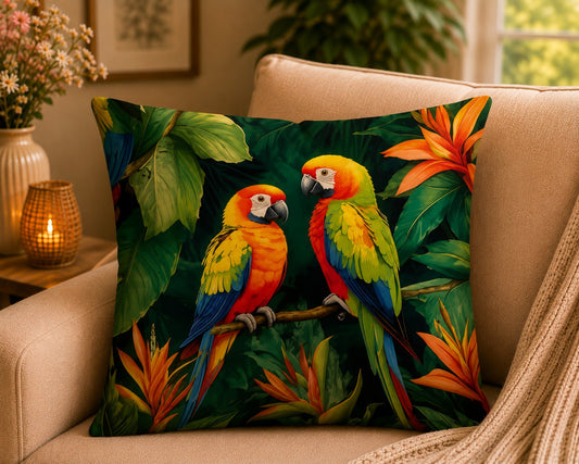 Housse de coussin Perroquet