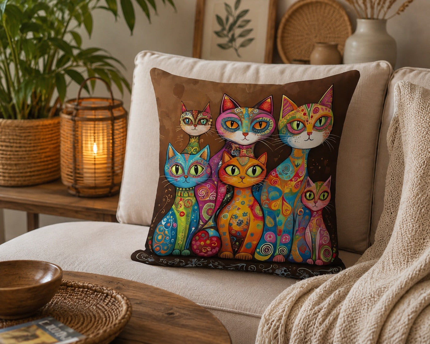 Housse de coussin Chat