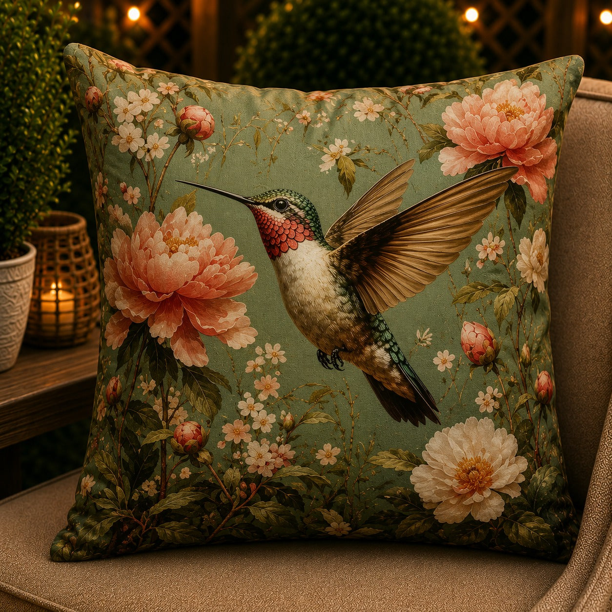 Housse de coussin Colibri