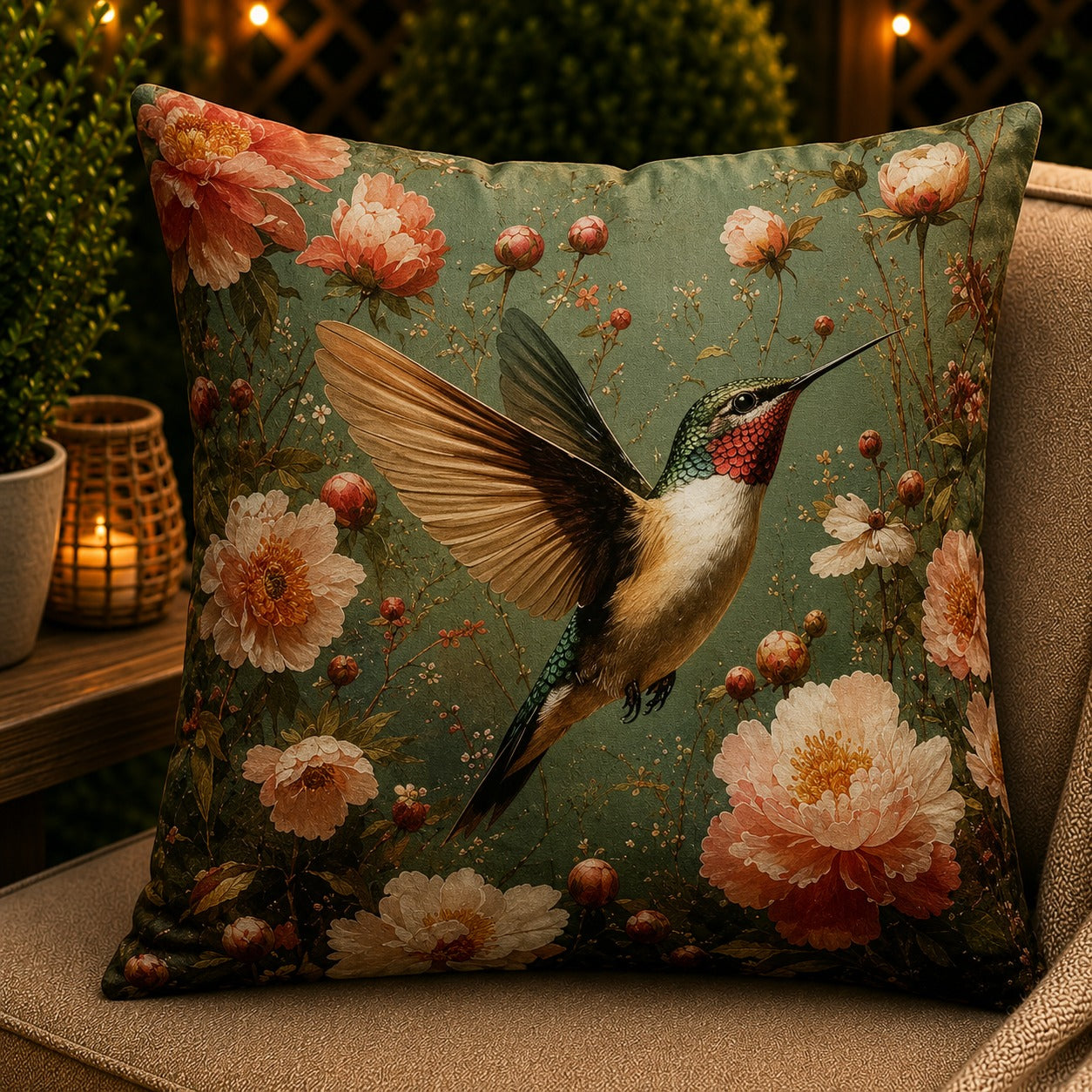 Housse de coussin Colibri