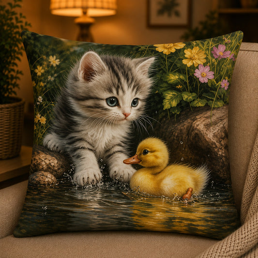 Housse de coussin Chaton