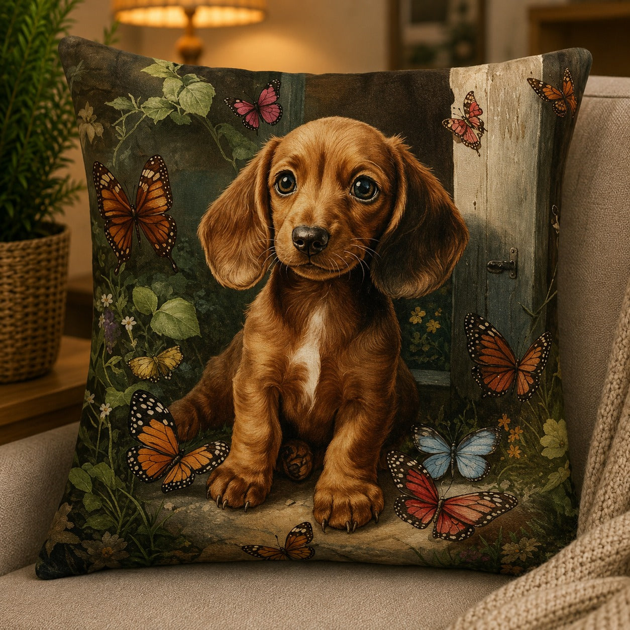 Housse de coussin Chien