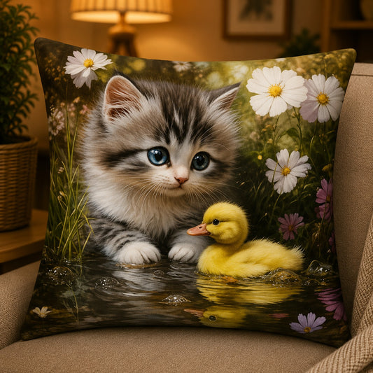 Housse de coussin Chaton