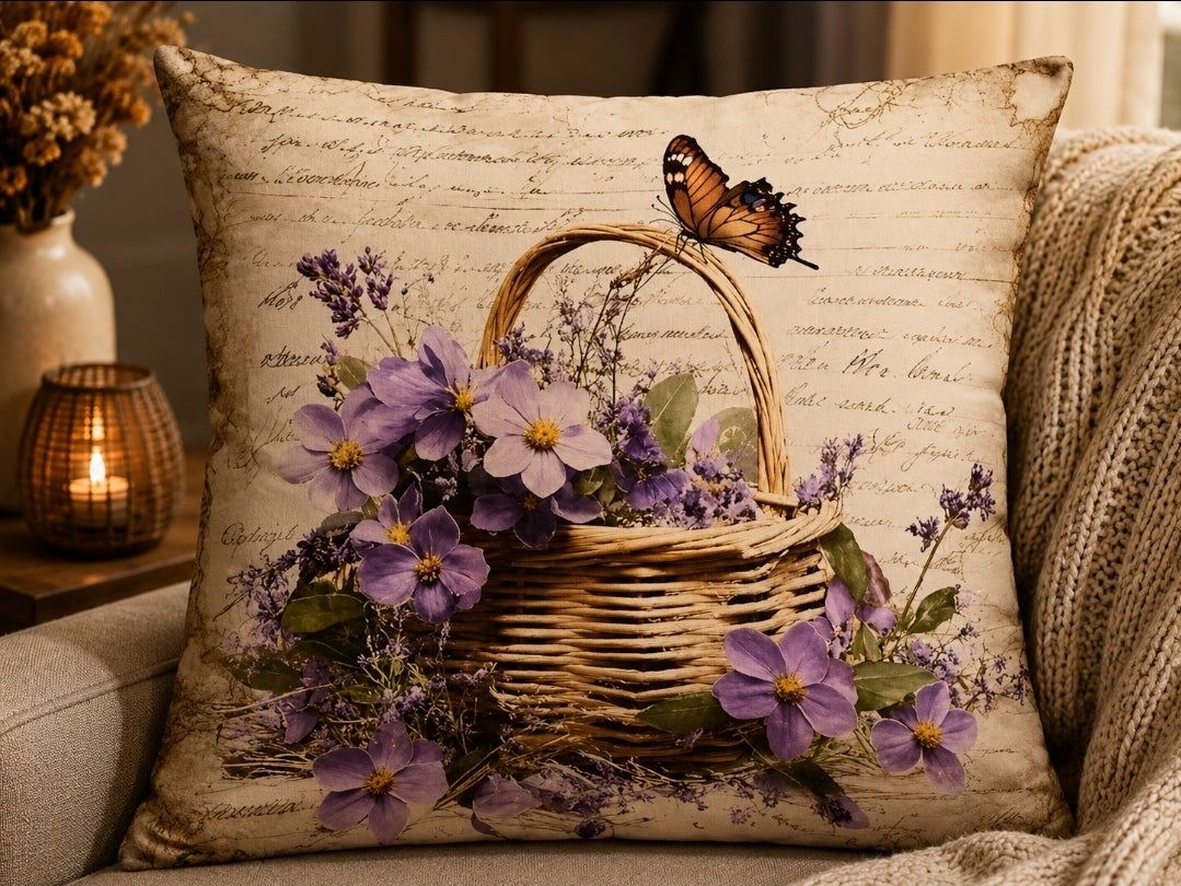 Housse de coussin Papillon