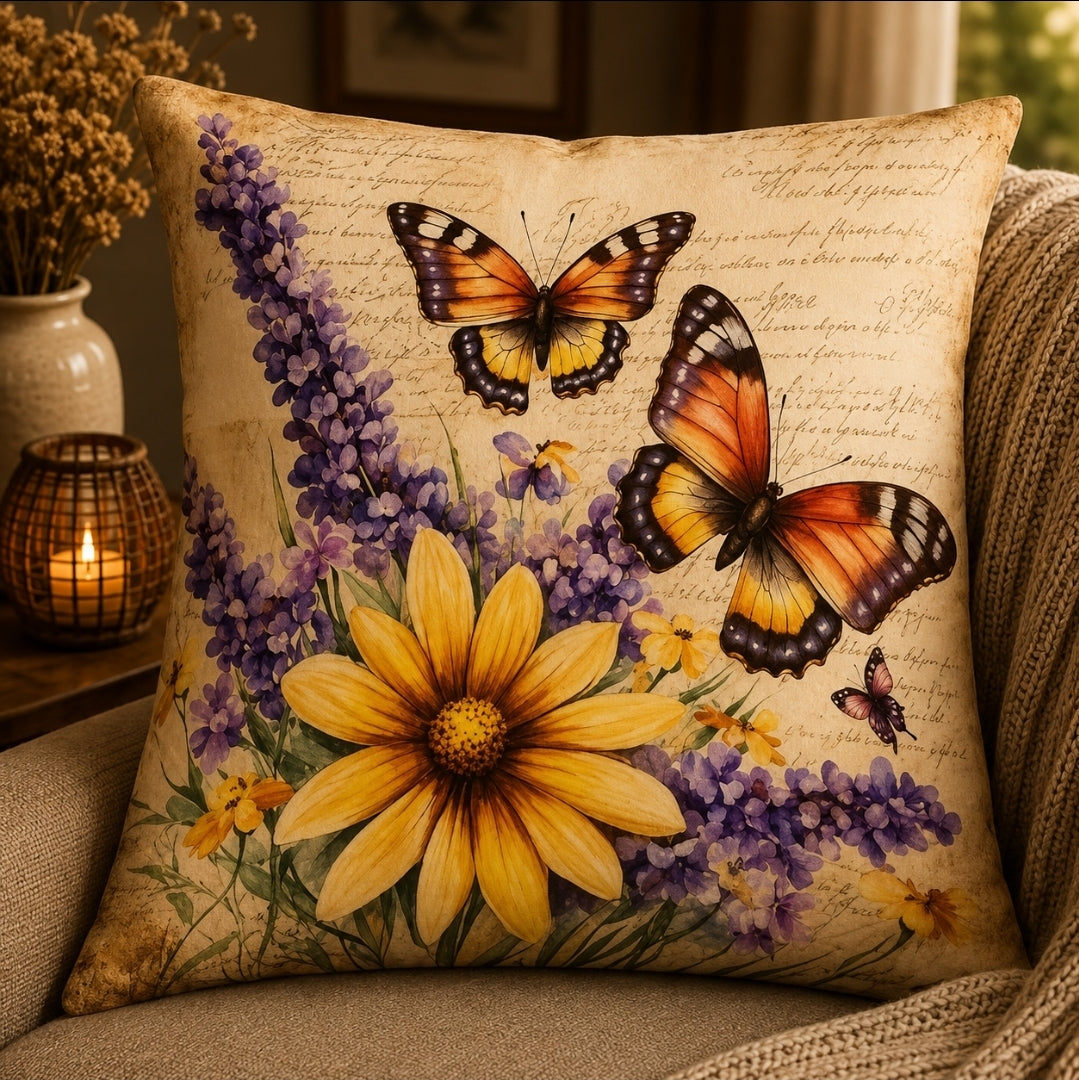 Housse de coussin Papillon