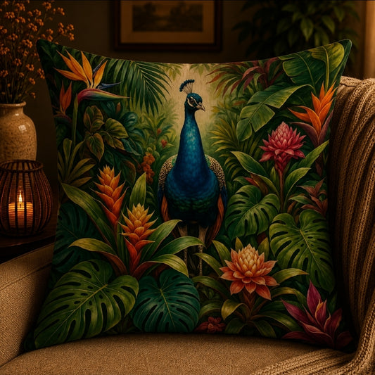 Housse de coussin Paon