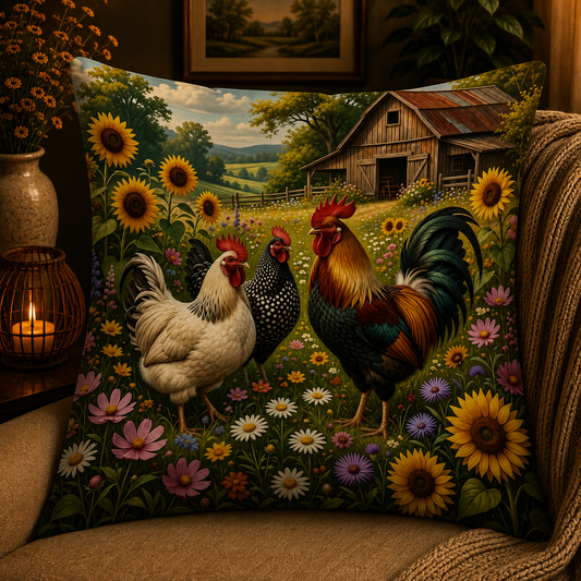 Housse de coussin Poule