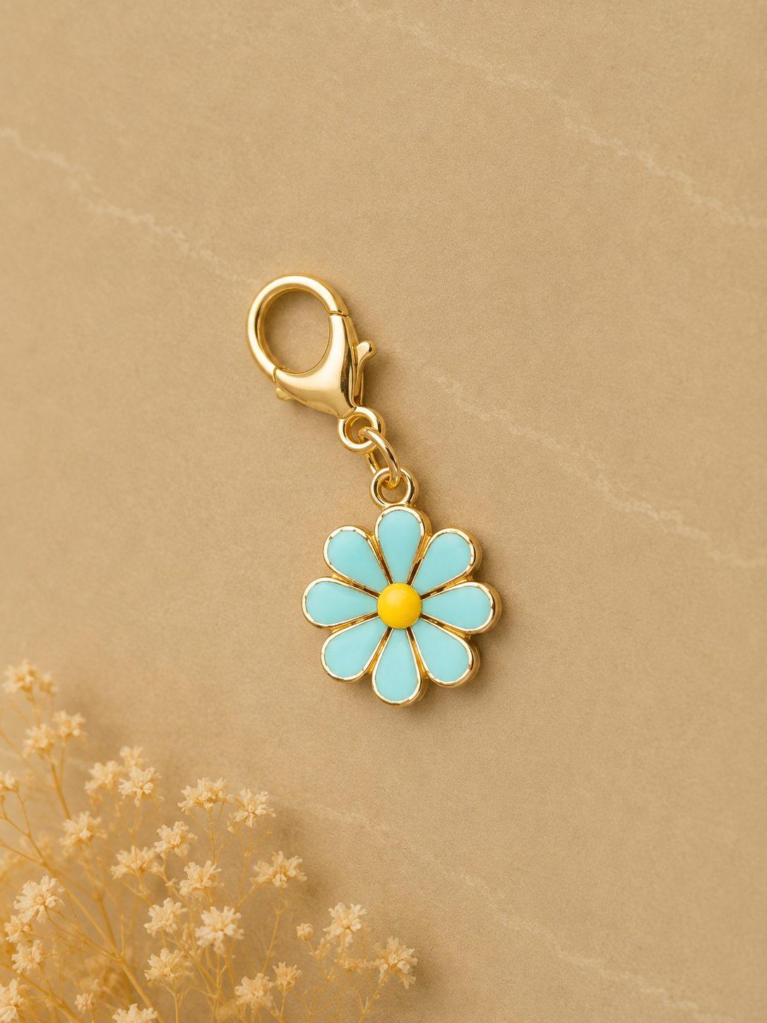 Porte-clés fleur jaune