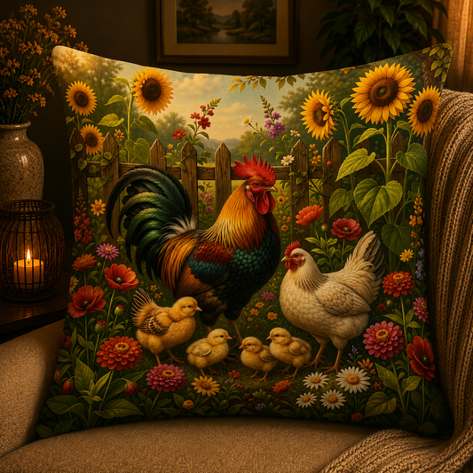 Housse de coussin Poule